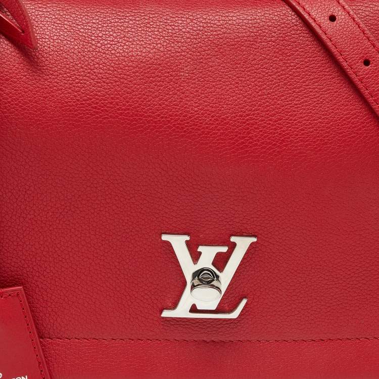 Pre Owned Louis Vuitton Rubis Leather Lockme II Bag