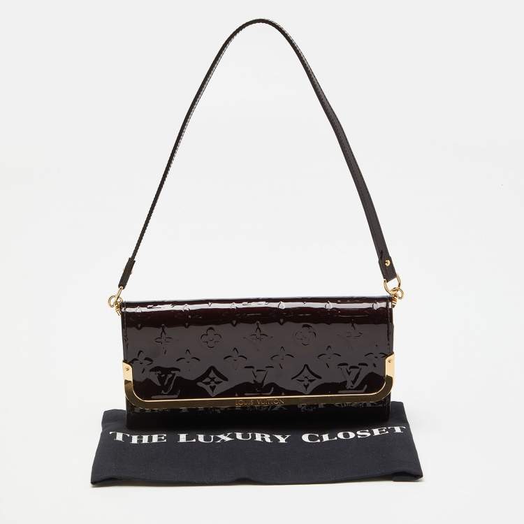 Pre Owned Louis Vuitton Amarante Monogram Vernis Rossmore MM Bag