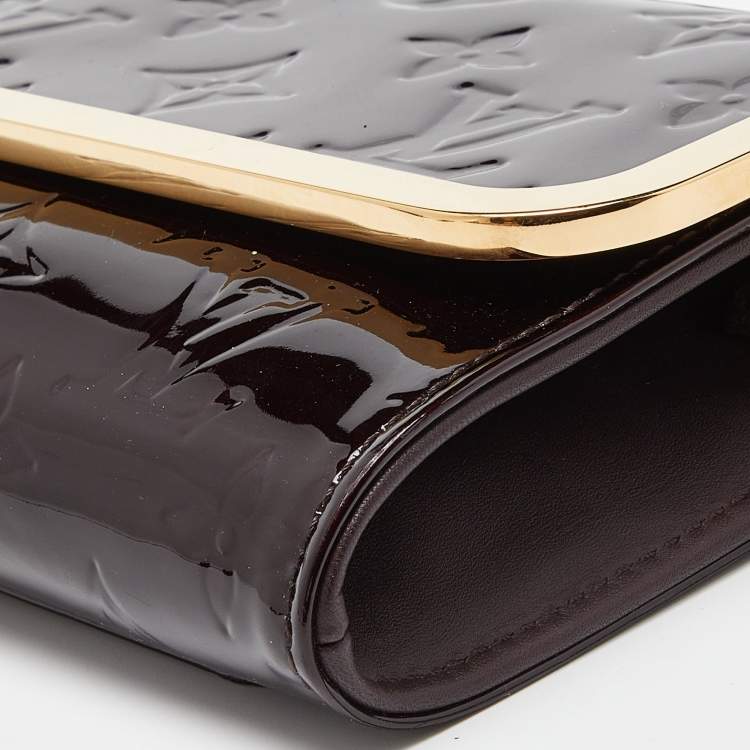 Pre Owned Louis Vuitton Amarante Monogram Vernis Rossmore MM Bag