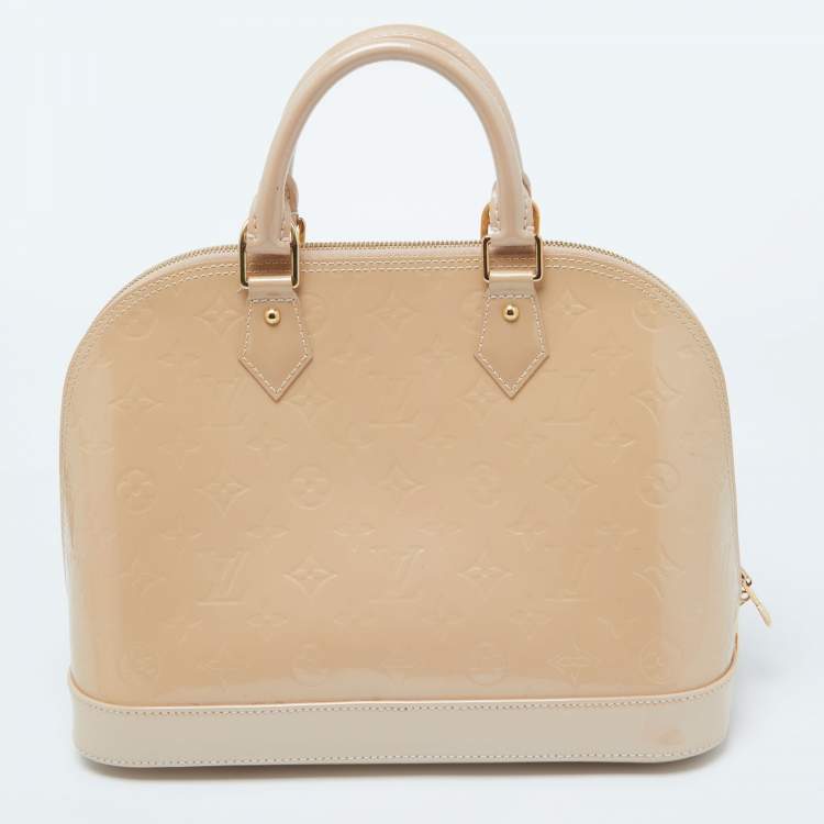 Pre Owned Louis Vuitton Rose Florentine Monogram Vernis Alma PM Bag