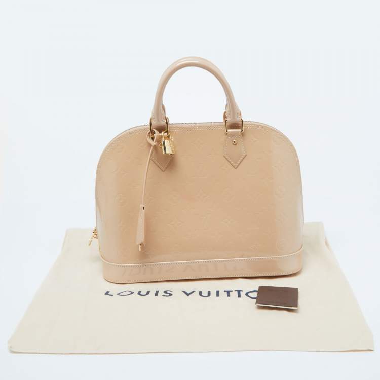 Pre Owned Louis Vuitton Rose Florentine Monogram Vernis Alma PM Bag