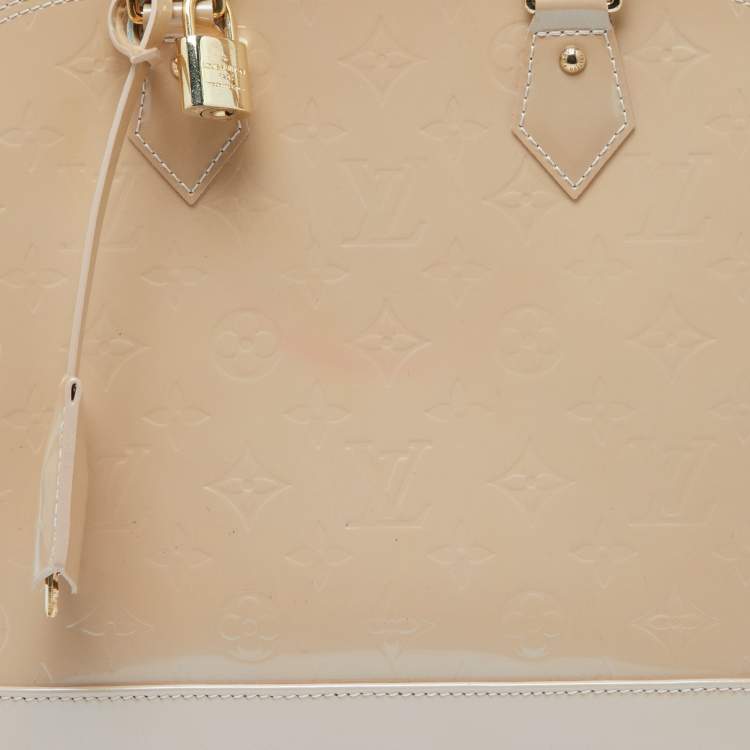 Pre Owned Louis Vuitton Rose Florentine Monogram Vernis Alma PM Bag