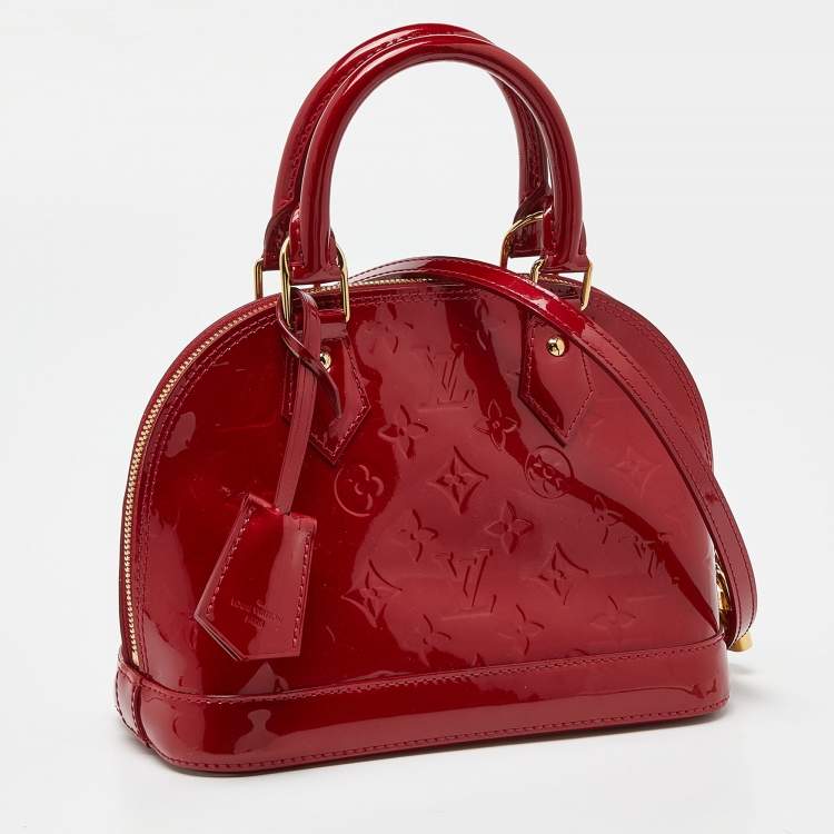 Pre Owned Louis Vuitton Cerise Monogram Vernis Alma BB Bag