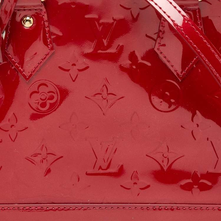 Pre Owned Louis Vuitton Cerise Monogram Vernis Alma BB Bag