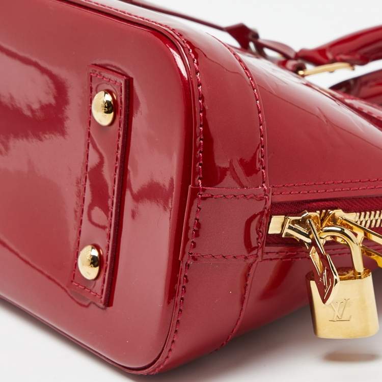 Pre Owned Louis Vuitton Cerise Monogram Vernis Alma BB Bag