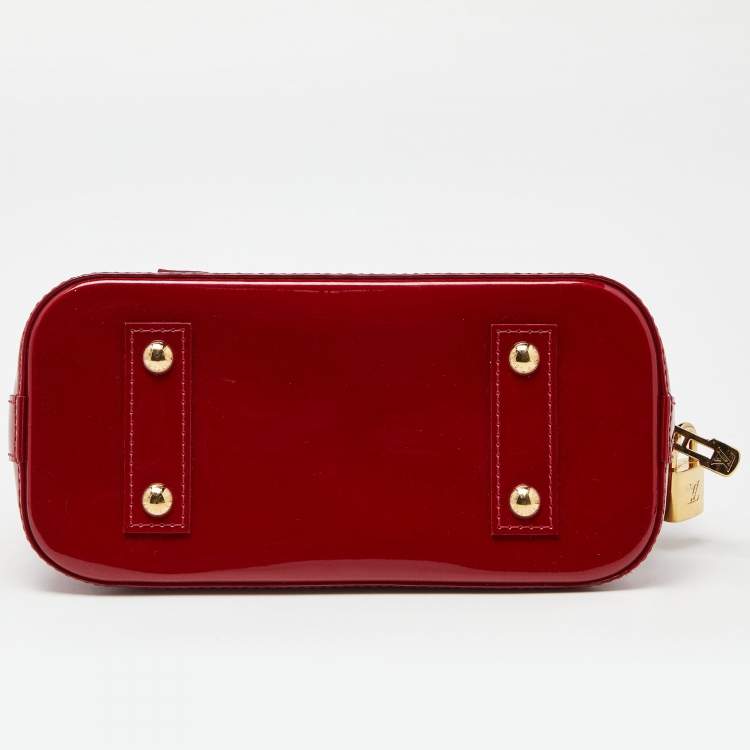 Pre Owned Louis Vuitton Cerise Monogram Vernis Alma BB Bag