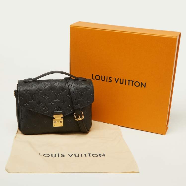 Pre Owned Louis Vuitton Black Monogram Empreinte Leather Pochette Metis Bag
