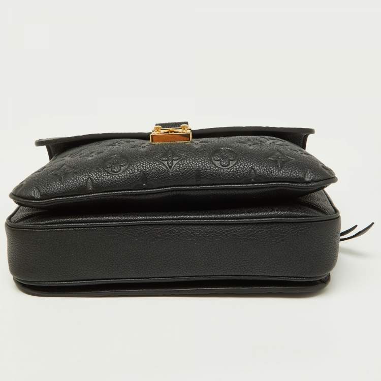 Pre Owned Louis Vuitton Black Monogram Empreinte Leather Pochette Metis Bag