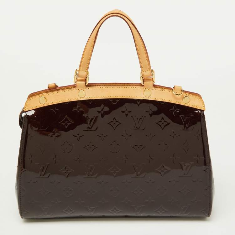 Pre Owned Louis Vuitton Amarante Monogram Vernis Brea MM Bag