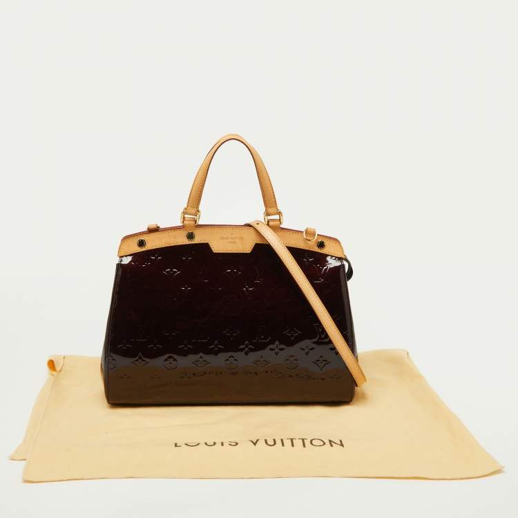 Pre Owned Louis Vuitton Amarante Monogram Vernis Brea MM Bag