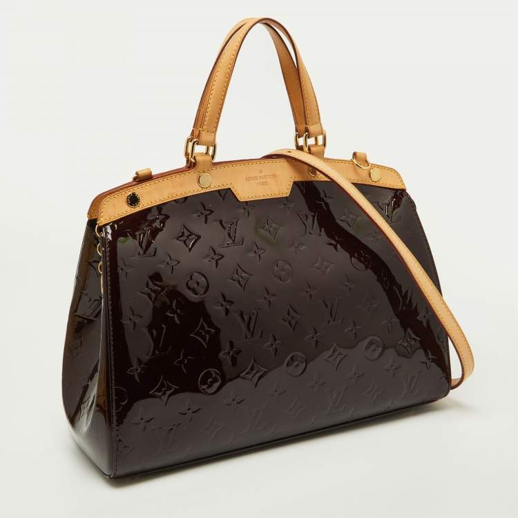 Pre Owned Louis Vuitton Amarante Monogram Vernis Brea MM Bag