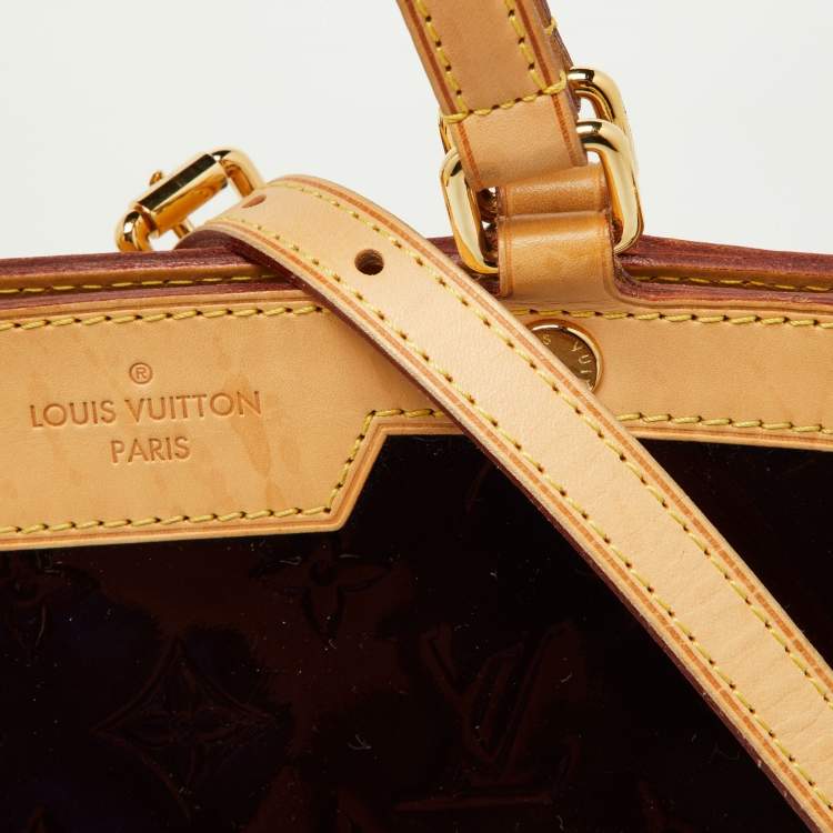 Pre Owned Louis Vuitton Amarante Monogram Vernis Brea MM Bag