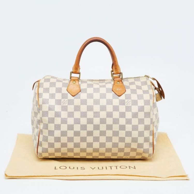 Pre Owned Louis Vuitton Damier Azur Canvas Speedy 30 Bag