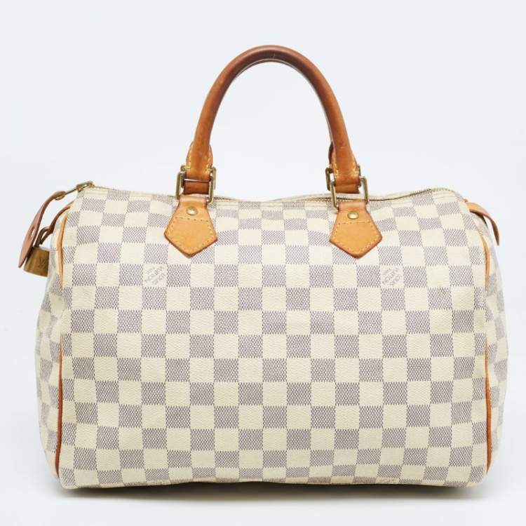 Pre Owned Louis Vuitton Damier Azur Canvas Speedy 30 Bag