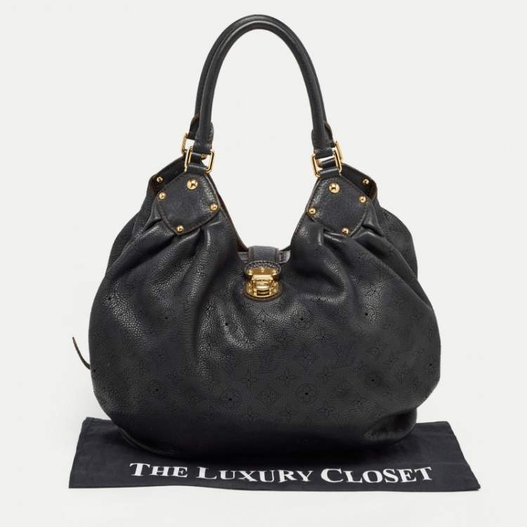 Pre Owned Louis Vuitton Black Monogram Mahina Leather Surya L Bag