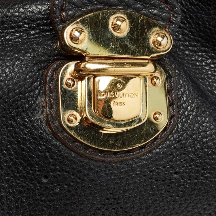 Pre Owned Louis Vuitton Black Monogram Mahina Leather Surya L Bag