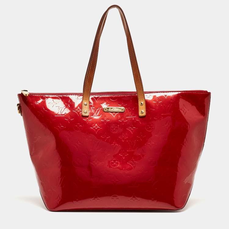 Pre Owned Louis Vuitton Pomme D’amour Monogram Vernis Bellevue GM Bag