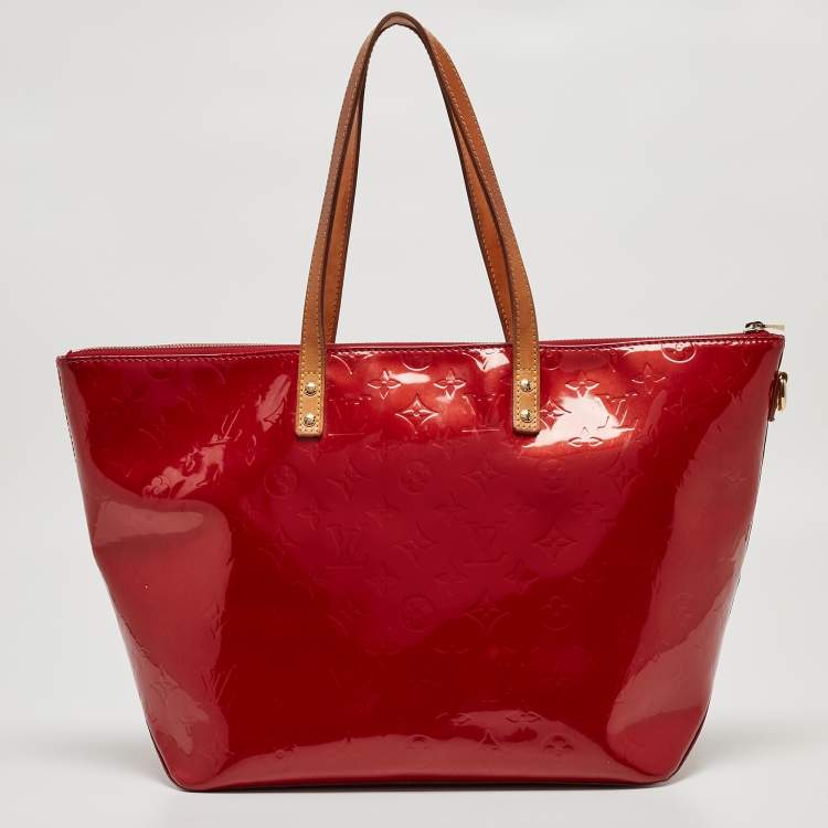 Pre Owned Louis Vuitton Pomme D’amour Monogram Vernis Bellevue GM Bag