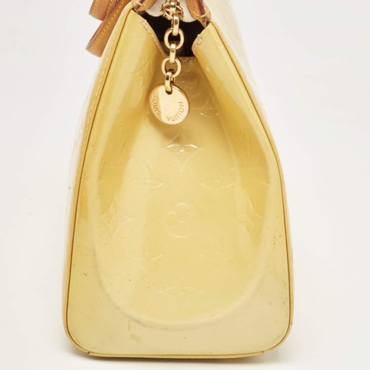 Pre Owned Louis Vuitton Jaune Passion Monogram Vernis Brea MM Bag