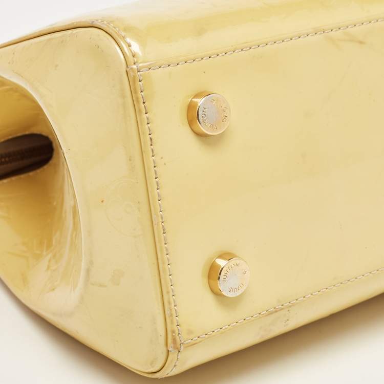 Pre Owned Louis Vuitton Jaune Passion Monogram Vernis Brea MM Bag