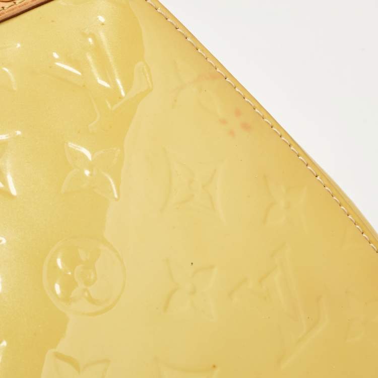 Pre Owned Louis Vuitton Jaune Passion Monogram Vernis Brea MM Bag