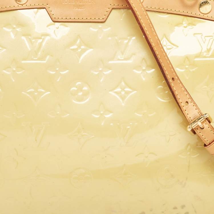 Pre Owned Louis Vuitton Jaune Passion Monogram Vernis Brea MM Bag