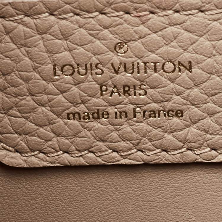 Pre Owned Louis Vuitton Galet/Creme Monogram Flower Taurillon Leather Capucines BB Bag