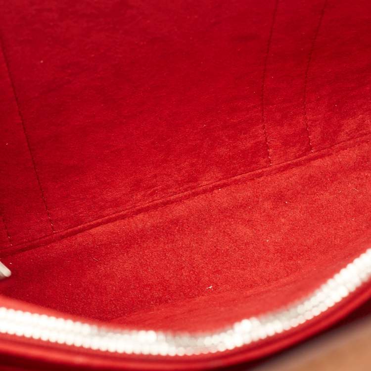 Pre Owned Louis Vuitton Rubis/Noisette Monogram Plume Leather Very MM Tote