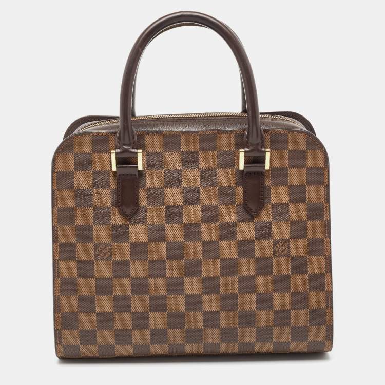 Pre Owned Louis Vuitton Damier Ebene Canvas and Leather Triana Bag