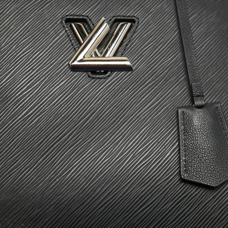 Pre Owned Louis Vuitton Black Epi Leather Twist Tote Bag