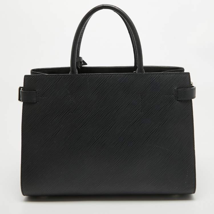 Pre Owned Louis Vuitton Black Epi Leather Twist Tote Bag