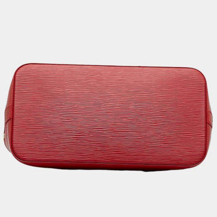 Pre Owned Louis Vuitton Red Leather Epi Alma PM Satchels