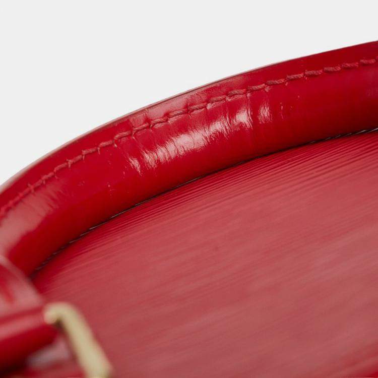Pre Owned Louis Vuitton Red Leather Epi Alma PM Satchels