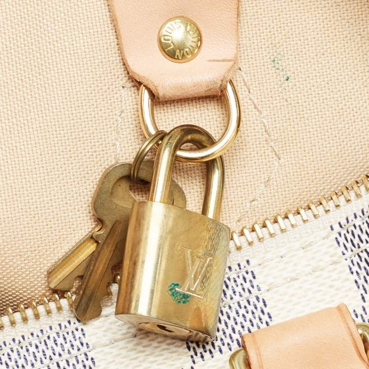Pre Owned Louis Vuitton Damier Azur Canvas Speedy 30 Bag
