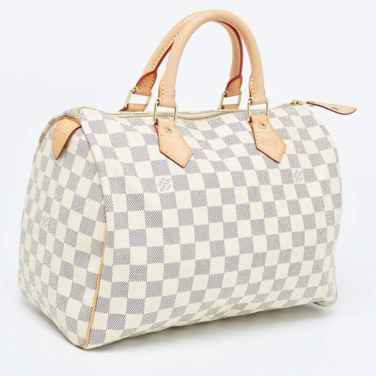 Pre Owned Louis Vuitton Damier Azur Canvas Speedy 30 Bag