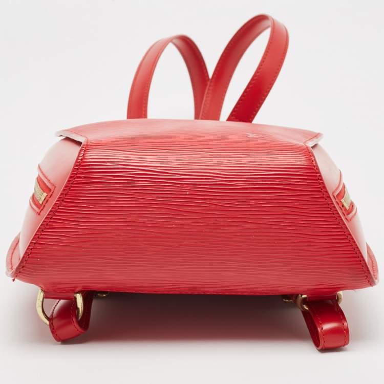 Pre Owned Louis Vuitton Red Epi Leather Mabillon Backpack