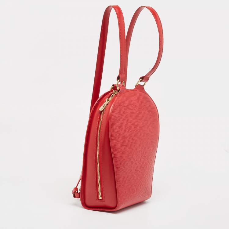 Pre Owned Louis Vuitton Red Epi Leather Mabillon Backpack