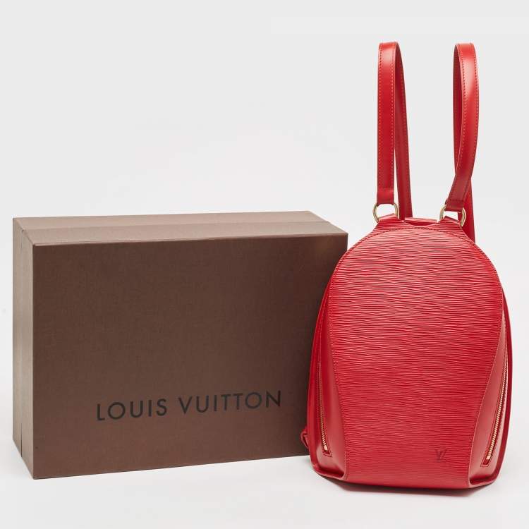 Pre Owned Louis Vuitton Red Epi Leather Mabillon Backpack