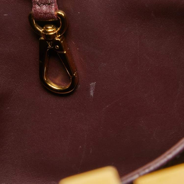 Pre Owned Louis Vuitton Deep Purple/Beige Leather and Python Capucines BB Bag