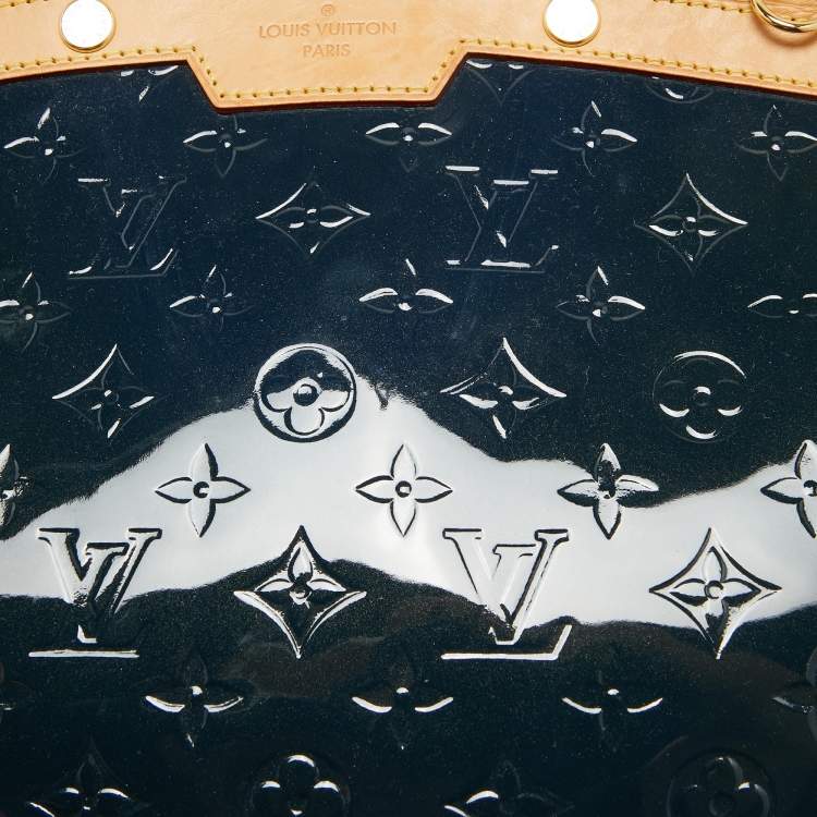 Pre Owned Louis Vuitton Bleu Nuit Monogram Vernis Brea MM Bag