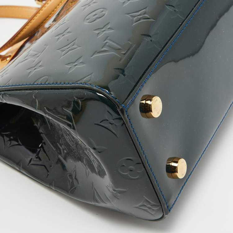 Pre Owned Louis Vuitton Bleu Nuit Monogram Vernis Brea MM Bag