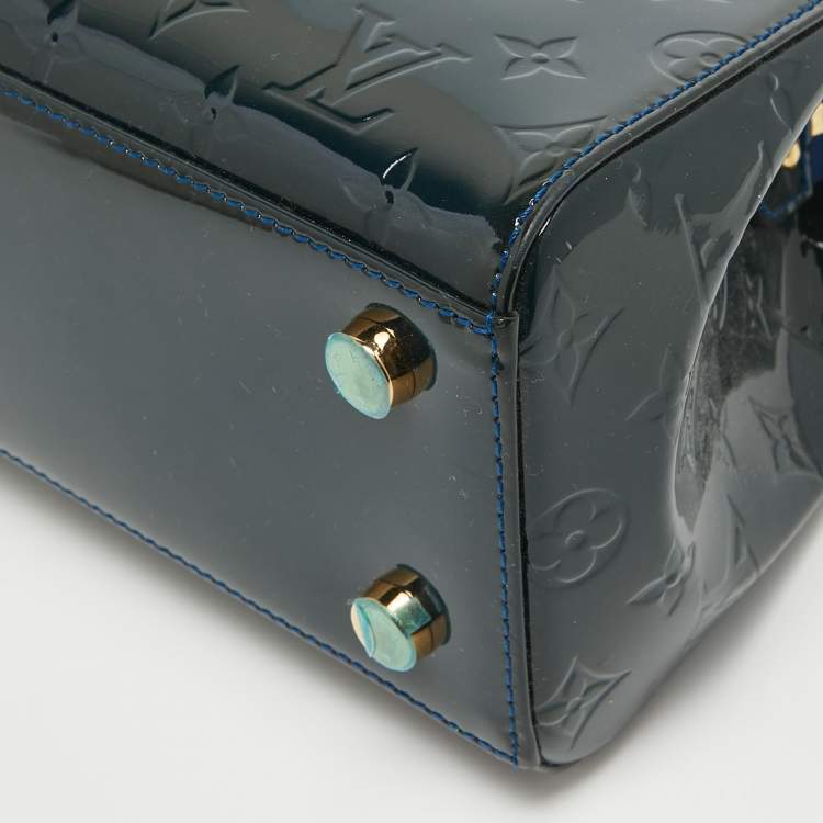 Pre Owned Louis Vuitton Bleu Nuit Monogram Vernis Brea MM Bag