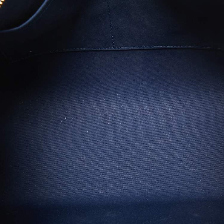 Pre Owned Louis Vuitton Bleu Nuit Monogram Vernis Brea MM Bag