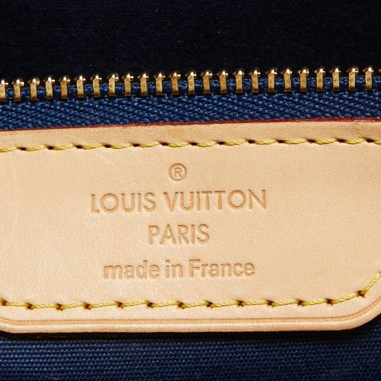 Pre Owned Louis Vuitton Bleu Nuit Monogram Vernis Brea MM Bag