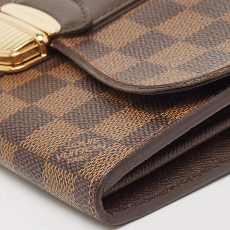 Pre Owned Louis Vuitton Damier Ebene Canvas Sistina Wallet