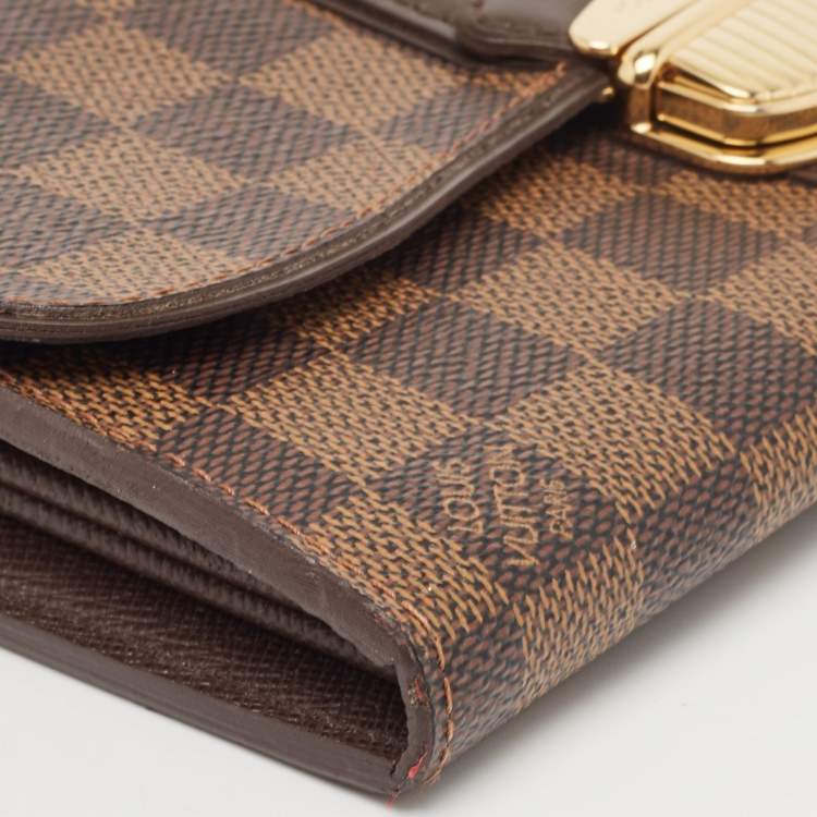 Pre Owned Louis Vuitton Damier Ebene Canvas Sistina Wallet