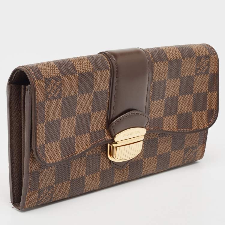 Pre Owned Louis Vuitton Damier Ebene Canvas Sistina Wallet