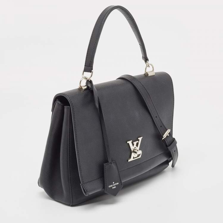 Pre Owned Louis Vuitton Black Leather Lockme II Bag
