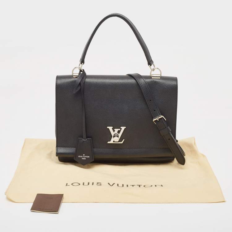 Pre Owned Louis Vuitton Black Leather Lockme II Bag