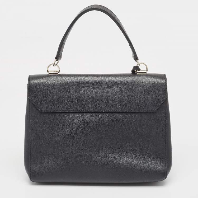 Pre Owned Louis Vuitton Black Leather Lockme II Bag